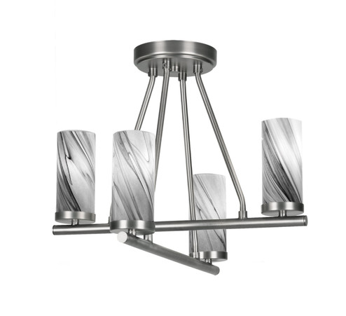 Trinity Four Light Semi-Flush Mount in Graphite (200|2807-GP-802B)