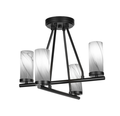 Trinity Four Light Semi-Flush Mount in Matte Black (200|2807-MB-802B)