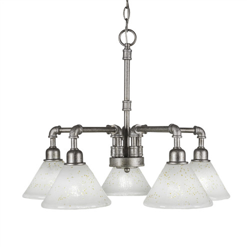 Vintage Five Light Chandelier in Aged Silver (200|285-AS-7145)