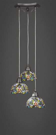 Europa Three Light Cluster Pendalier in Brushed Nickel (200|28-BN-9905)