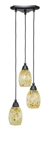 Europa Three Light Cluster Pendalier in Matte Black (200|28-MB-406)