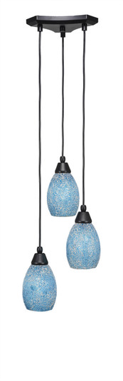 Europa Three Light Cluster Pendalier in Matte Black (200|28-MB-5055)