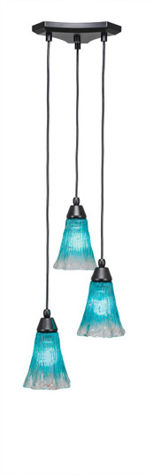 Europa Three Light Cluster Pendalier in Matte Black (200|28-MB-725)