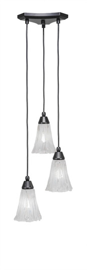 Europa Three Light Cluster Pendalier in Matte Black (200|28-MB-729)