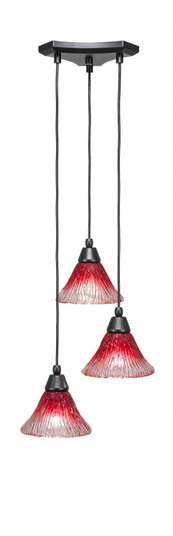 Europa Three Light Cluster Pendalier in Matte Black (200|28-MB-756)