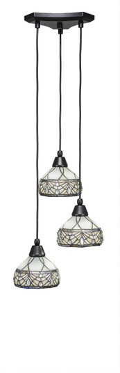 Europa Three Light Cluster Pendalier in Matte Black (200|28-MB-9485)