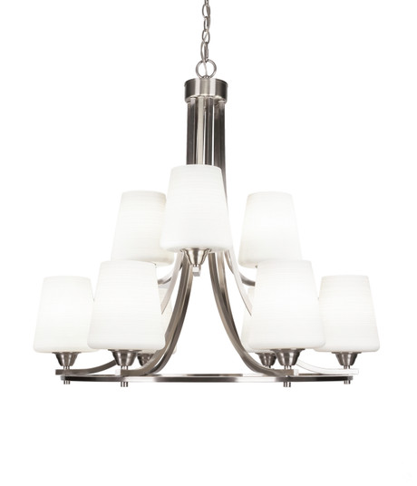 Paramount Nine Light Chandelier in Brushed Nickel (200|3409-BN-4031)