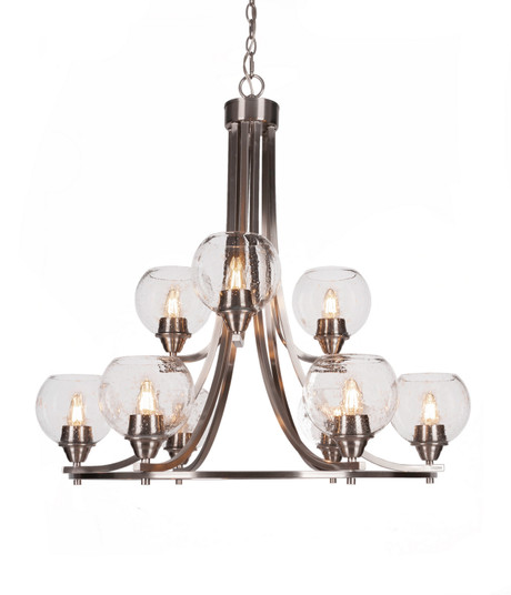 Paramount Nine Light Chandelier in Brushed Nickel (200|3409-BN-4100)