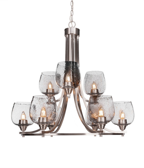 Paramount Nine Light Chandelier in Brushed Nickel (200|3409-BN-4812)