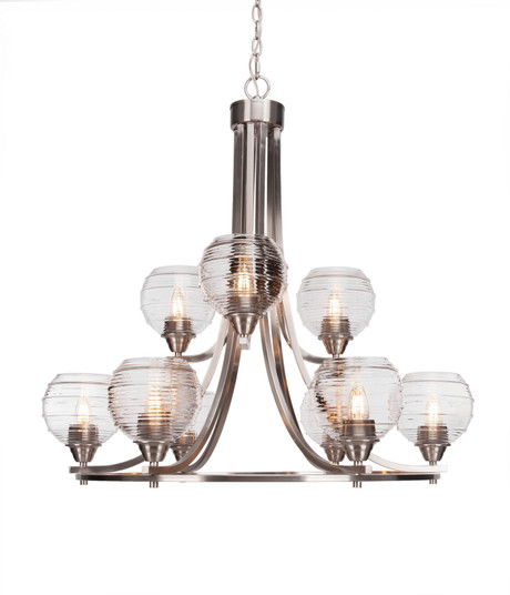 Paramount Nine Light Chandelier in Brushed Nickel (200|3409-BN-5110)