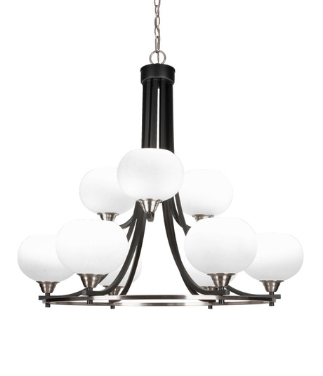 Paramount Nine Light Chandelier in Matte Black & Brushed Nickel (200|3409-MBBN-212)
