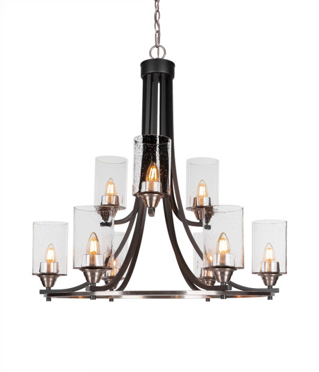 Paramount Nine Light Chandelier in Matte Black & Brushed Nickel (200|3409-MBBN-300)
