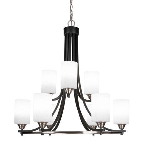 Paramount Nine Light Chandelier in Matte Black & Brushed Nickel (200|3409-MBBN-310)