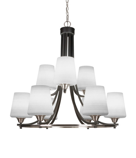 Paramount Nine Light Chandelier in Matte Black & Brushed Nickel (200|3409-MBBN-4031)
