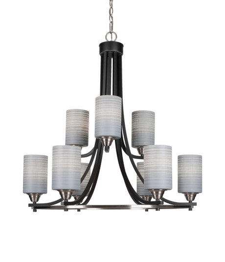 Paramount Nine Light Chandelier in Matte Black & Brushed Nickel (200|3409-MBBN-4062)