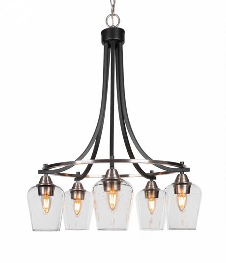 Paramount Five Light Chandelier in Matte Black & Brushed Nickel (200|3415-MBBN-210)