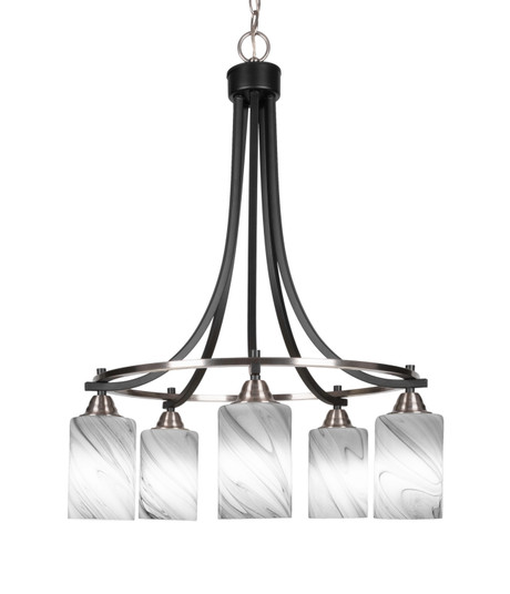 Paramount Five Light Chandelier in Matte Black & Brushed Nickel (200|3415-MBBN-3009)