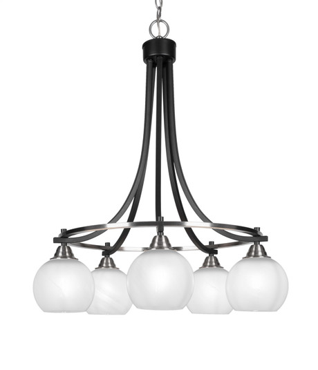 Paramount Five Light Chandelier in Matte Black & Brushed Nickel (200|3415-MBBN-4101)