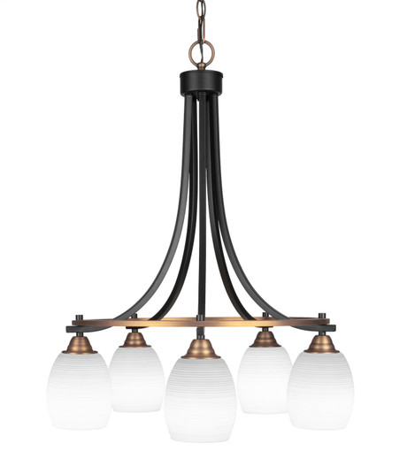 Paramount Five Light Chandelier in Matte Black & Brass (200|3415-MBBR-4021)