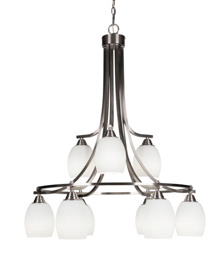 Paramount Nine Light Chandelier in Brushed Nickel (200|3419-BN-4021)