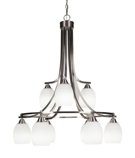 Paramount Nine Light Chandelier in Brushed Nickel (200|3419-BN-615)