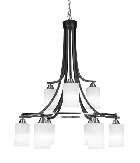 Paramount Nine Light Chandelier in Matte Black & Brushed Nickel (200|3419-MBBN-310)
