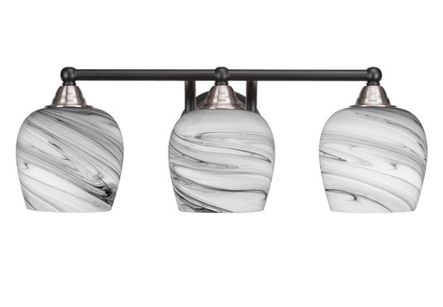 Paramount Three Light Bath Bar in Matte Black & Brushed Nickel (200|3423-MBBN-4819)