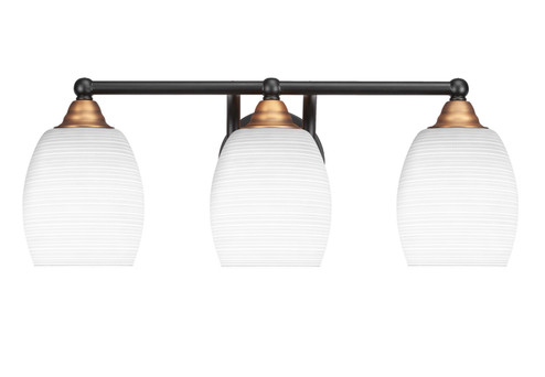 Paramount Three Light Bath Bar in Matte Black & Brass (200|3423-MBBR-4021)