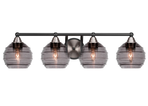 Paramount Four Light Bath Bar in Matte Black & Brushed Nickel (200|3424-MBBN-5112)