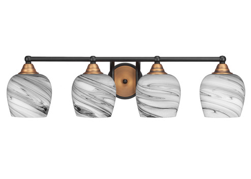 Paramount Four Light Bath Bar in Matte Black & Brass (200|3424-MBBR-4819)