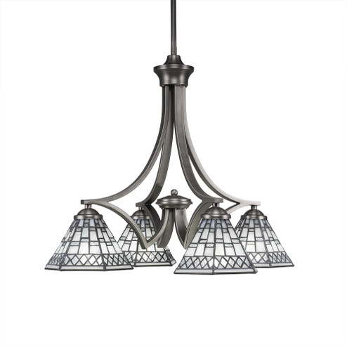Zilo Four Light Chandelier in Graphite (200|568-GP-9105)