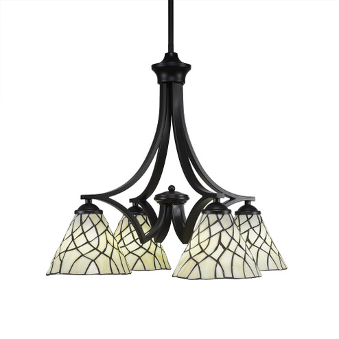 Zilo Four Light Chandelier in Matte Black (200|568-MB-9115)