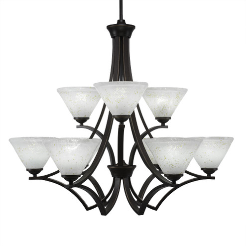 Zilo Nine Light Chandelier in Dark Granite (200|569-DG-7145)
