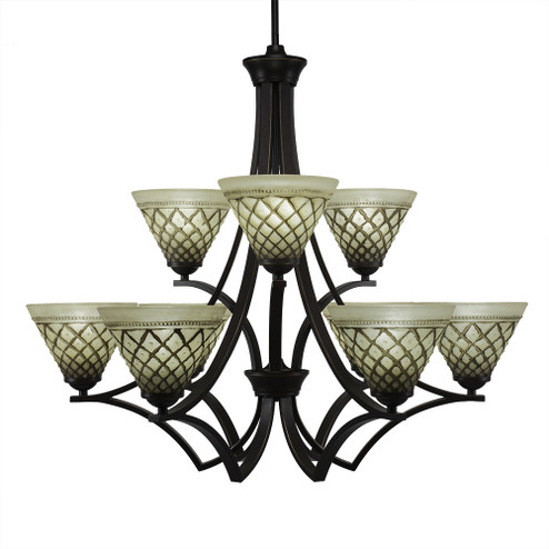Zilo Nine Light Chandelier in Dark Granite (200|569-DG-7185)
