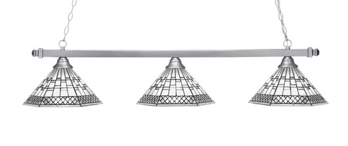 Square Three Light Billiard/Island in Brushed Nickel (200|803-BN-910)