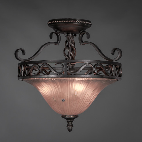 Eleganté Three Light Semi Flush in Dark Granite (200|860-DG-7104)