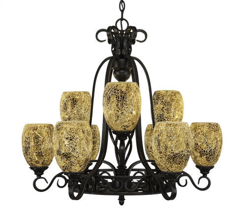 Eleganté Nine Light Chandelier in Dark Granite (200|869-DG-4175)