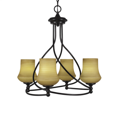 Capri Four Light Chandelier in Dark Granite (200|904-DG-680)