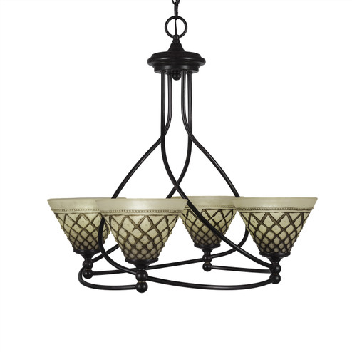 Capri Four Light Chandelier in Dark Granite (200|904-DG-7185)