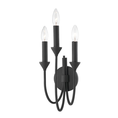 Cate Three Light Wall Sconce in Forged Iron (67|B1003-FOR)