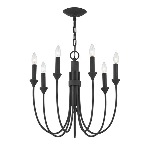 Cate Seven Light Chandelier in Forged Iron (67|F1007-FOR)