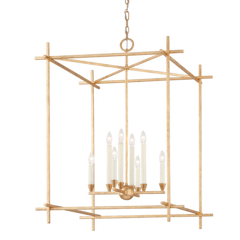 Huck Eight Light Lantern in Vintage Gold Leaf (67|F1099-VGL)