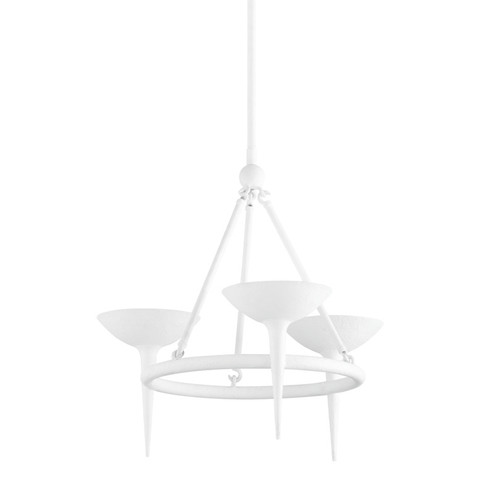 Cecilia Three Light Chandelier in Gesso White (67|F2603-GSW)