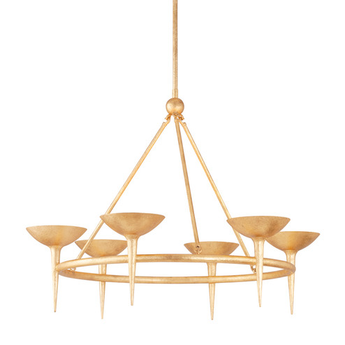 Cecilia Six Light Chandelier in Vintage Gold Leaf (67|F2606-VGL)