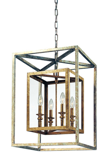 Morgan Four Light Lantern in Gold Silver Leaf (67|F9994GSL)