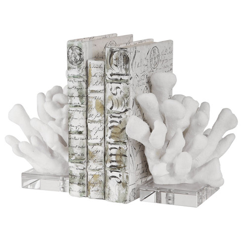 Charbel Bookends, Set/2 in White (52|17549) Charbel Bookends, Set/2 in White (52|17549)