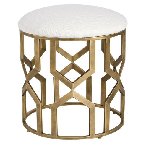 Trellis Accent Stool in Antique Brushed Brass (52|23579)