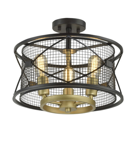 Harlequin Three Light Ceiling Mount in Warm Bronze/Gold (137|612600)