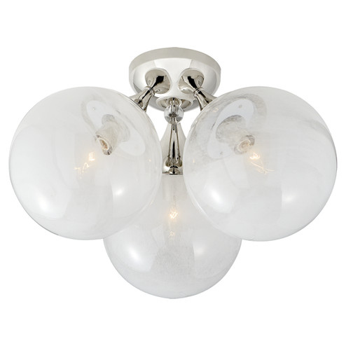 Cristol Three Light Flush Mount in Polished Nickel (268|ARN 4401PN-WG)