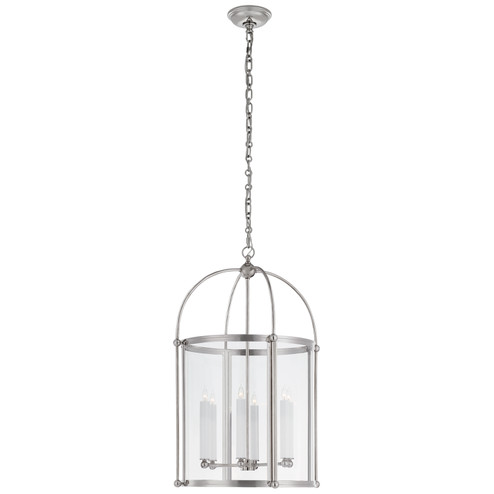 Riverside Round Six Light Lantern in Polished Nickel (268|CHC 3451PN-CG)